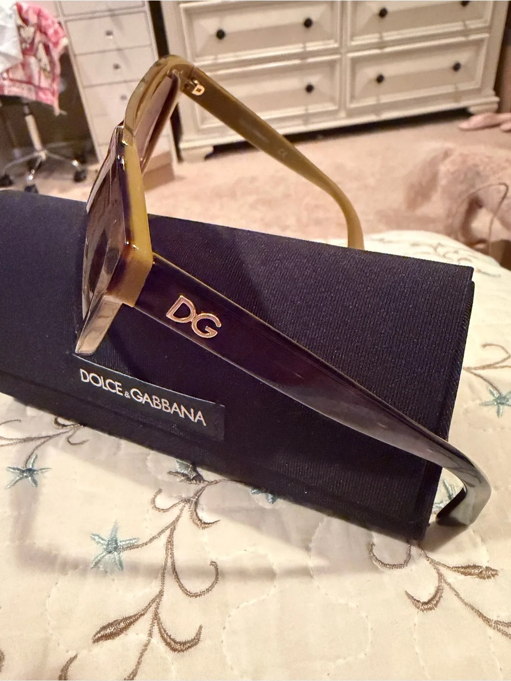 Dolce & Gabbana Tortoiseshell Frame Sunglasses with Brown Lenses
